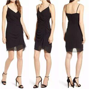 Rebecca Minkoff Dress Kinsley Black Sleeveless Ruched Shirred Mini